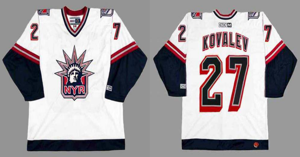 2019 Men New York Rangers #27 Kovalev white CCM NHL jerseys->new york rangers->NHL Jersey